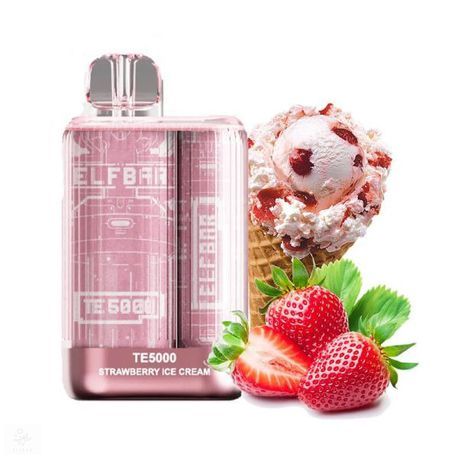 Elfbar TE5000 Rechargeable Disposable Vape Pod - Strawberry Ice Cream_1