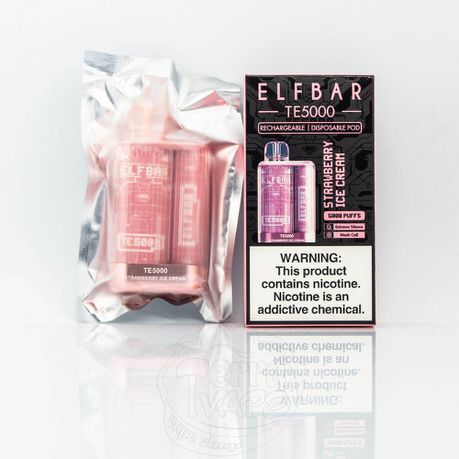 Elfbar TE5000 Rechargeable Disposable Vape Pod - Strawberry Ice Cream_2