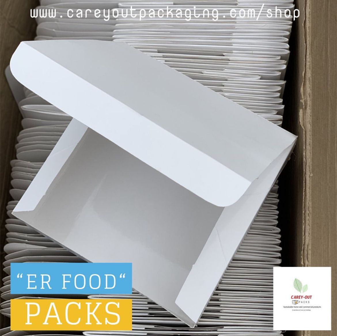 PLAIN  WHITE “ER” TAKEOUT BOXES - 8” x 8” x 3.5”  / WINDOWED & NON WINDOWED_7