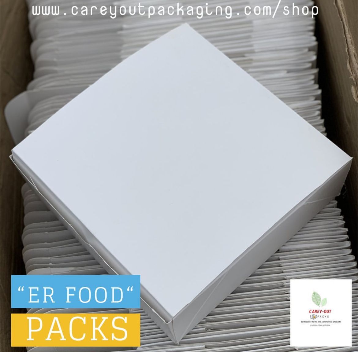 PLAIN  WHITE “ER” TAKEOUT BOXES - 8” x 8” x 3.5”  / WINDOWED & NON WINDOWED_5