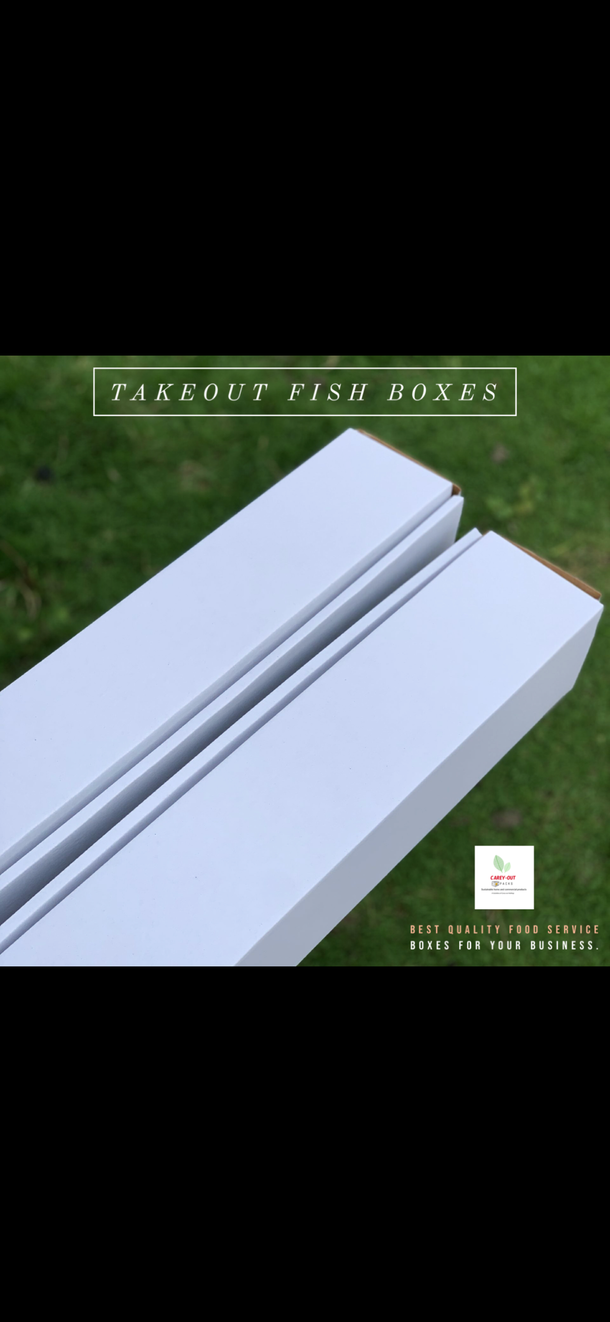 GRILLED FISH TAKOUT BOXES - 20” x 4.5” x 4”  WHITE - PACK OF 50 PIECES _3