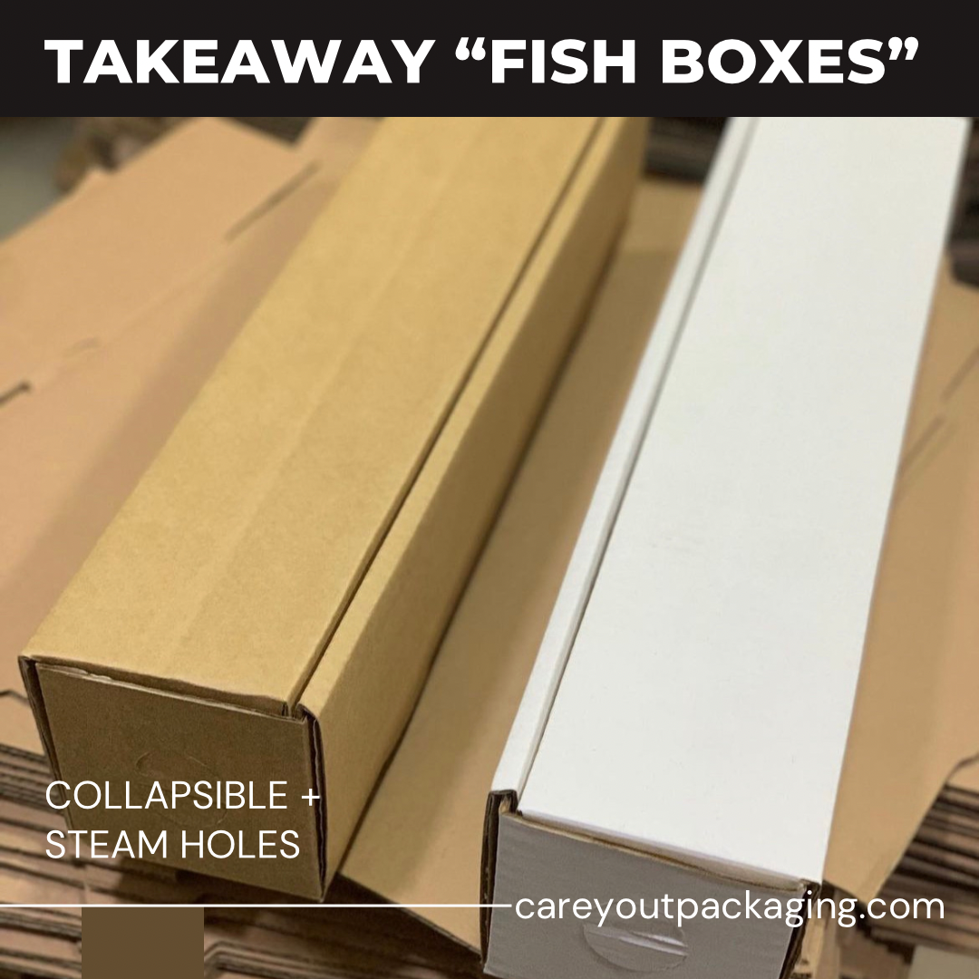 GRILLED FISH TAKOUT BOXES - 20” x 4.5” x 4”  WHITE - PACK OF 50 PIECES _2