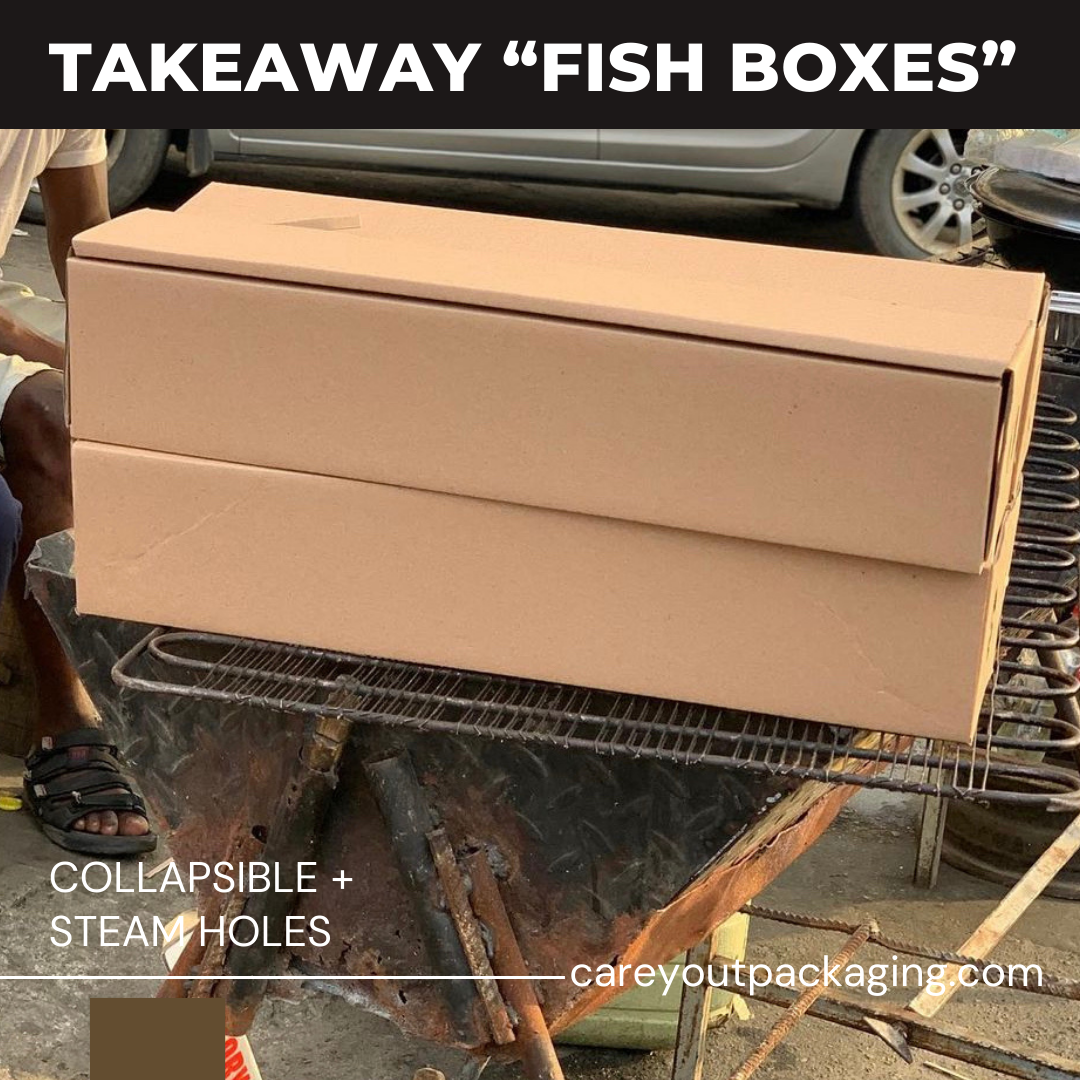 GRILLED FISH TAKOUT BOXES - 20” x 4.5” x 4”  BROWN - PACK OF 500 PIECES_3