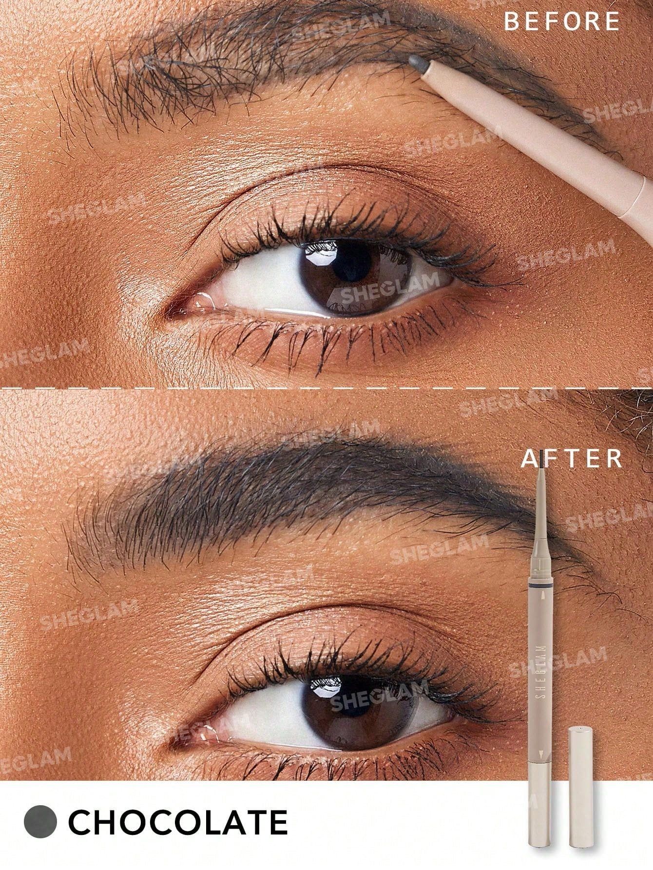 SHEGLAM Brows On Demand 2-In-1 Brow Pencil - Chocolate_2