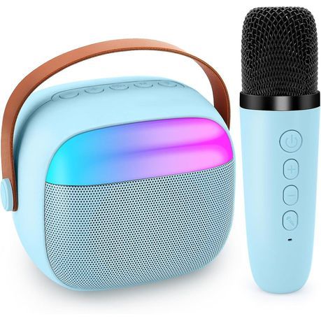 Portable Audio Wireless Bluetooth Karaoke Speaker & Microphone Set - Blue_0