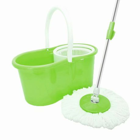 Green- 360 Spin Mop & Bucket System with Microfiber Head_0