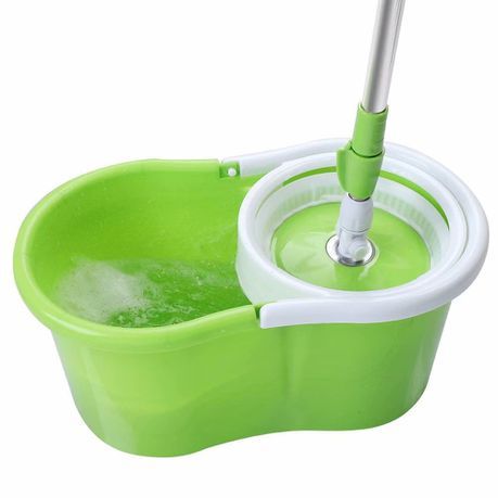 Green- 360 Spin Mop & Bucket System with Microfiber Head_1