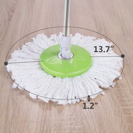 Green- 360 Spin Mop & Bucket System with Microfiber Head_3