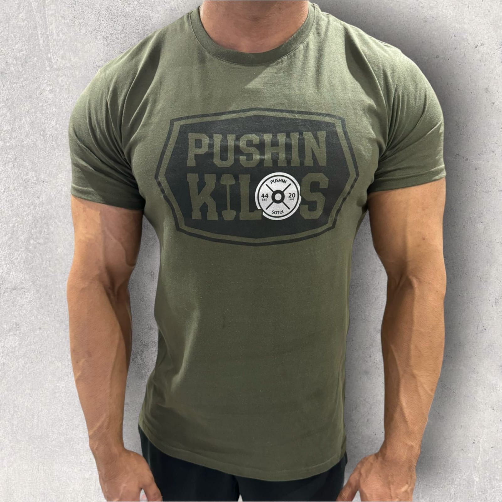 Khaki Green Fitted T-shirt _1