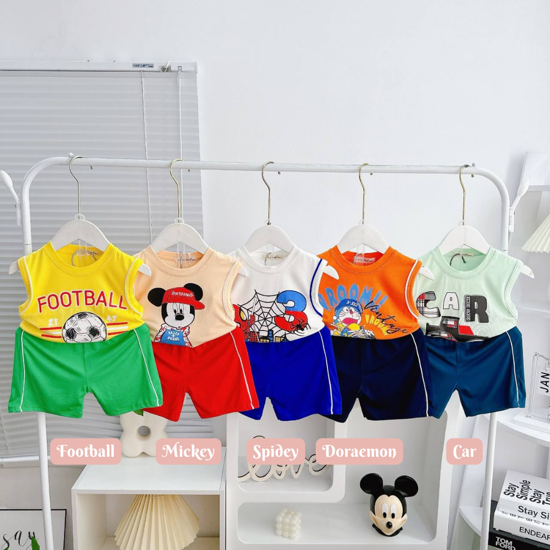 [152] Cartoon Sleeveless Jersey Play Set (90~130)_1