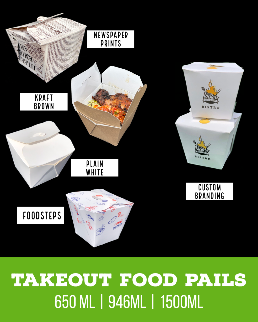 CHINESE TAKEOUT PAILS / PLAIN WHITE  _6