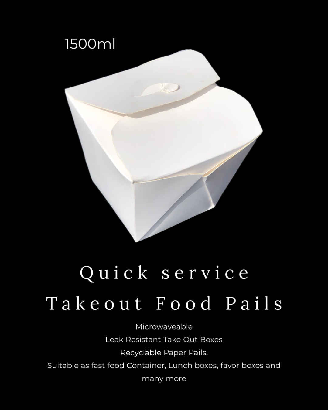 CHINESE TAKEOUT PAILS / PLAIN WHITE  _11