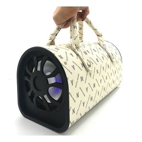 Rechargeable Handbag Wireless Bluetooth Speaker LED Karaoke Speaker - White_2