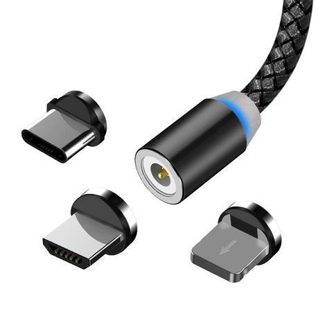 3-in-1 Magnetic USB Cable 3A FAST Charging Charger Phone Data Type-C - 2 pack_1