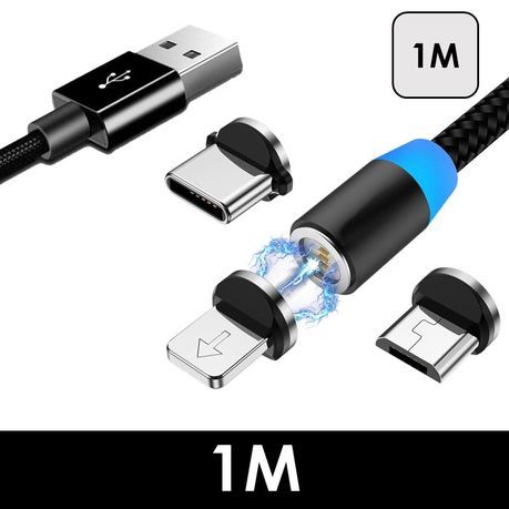 3-in-1 Magnetic USB Cable 3A FAST Charging Charger Phone Data Type-C_3