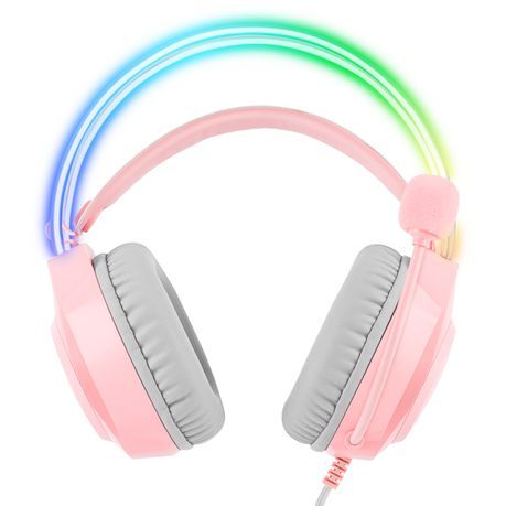 Neon Magic RGB Lighting Noise Reduction Wired Headphon Onikuma X26 3.5mm - Pink_1