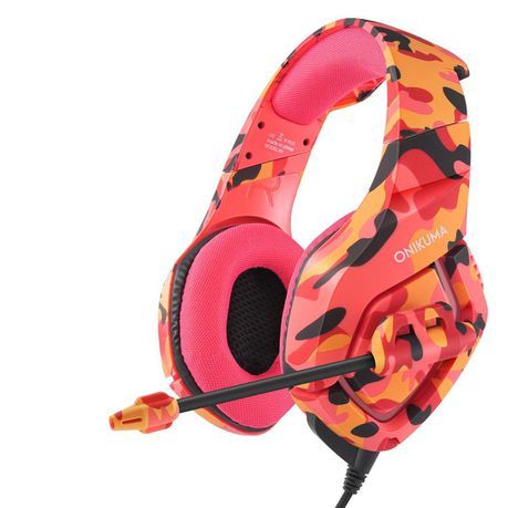 Onikuma K1B Gaming Headphones - Red Camo_1