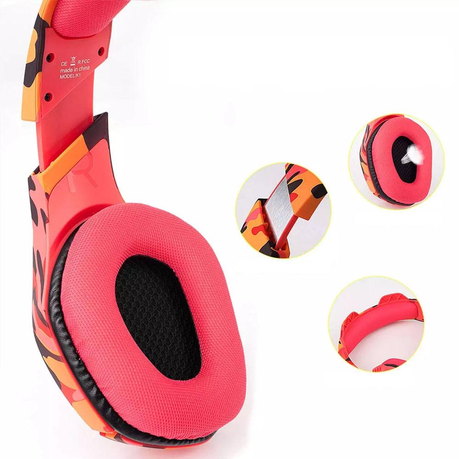 Onikuma K1B Gaming Headphones - Red Camo_2