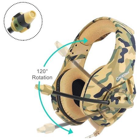 Onikuma K1B Gaming Headphones - Yellow Camo_2