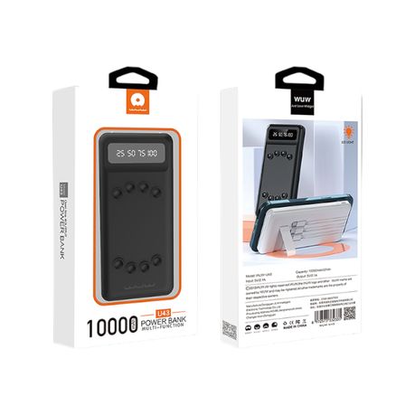 POWER BANK WUW-U43 USB WITH CABLE MICRO +LIGHTNING +TYPE-C 2.1A 10000mAh_1