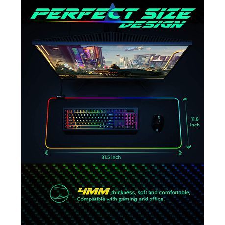 RGB LED Color Changing XXL Gaming Mouse Pad 800 x 300mm._2