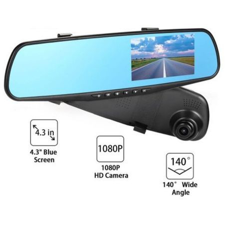 4.3" Rearview Mirror Dual Channel Recorder Vehicle Blackbox DVR_2