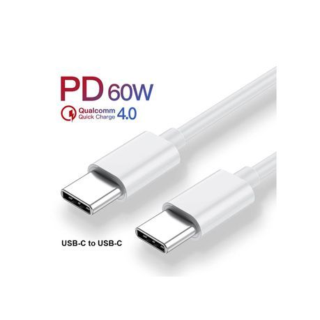 White 1m Ultra Fast Charging Durable Type-C To Type-C Charging Cable_2