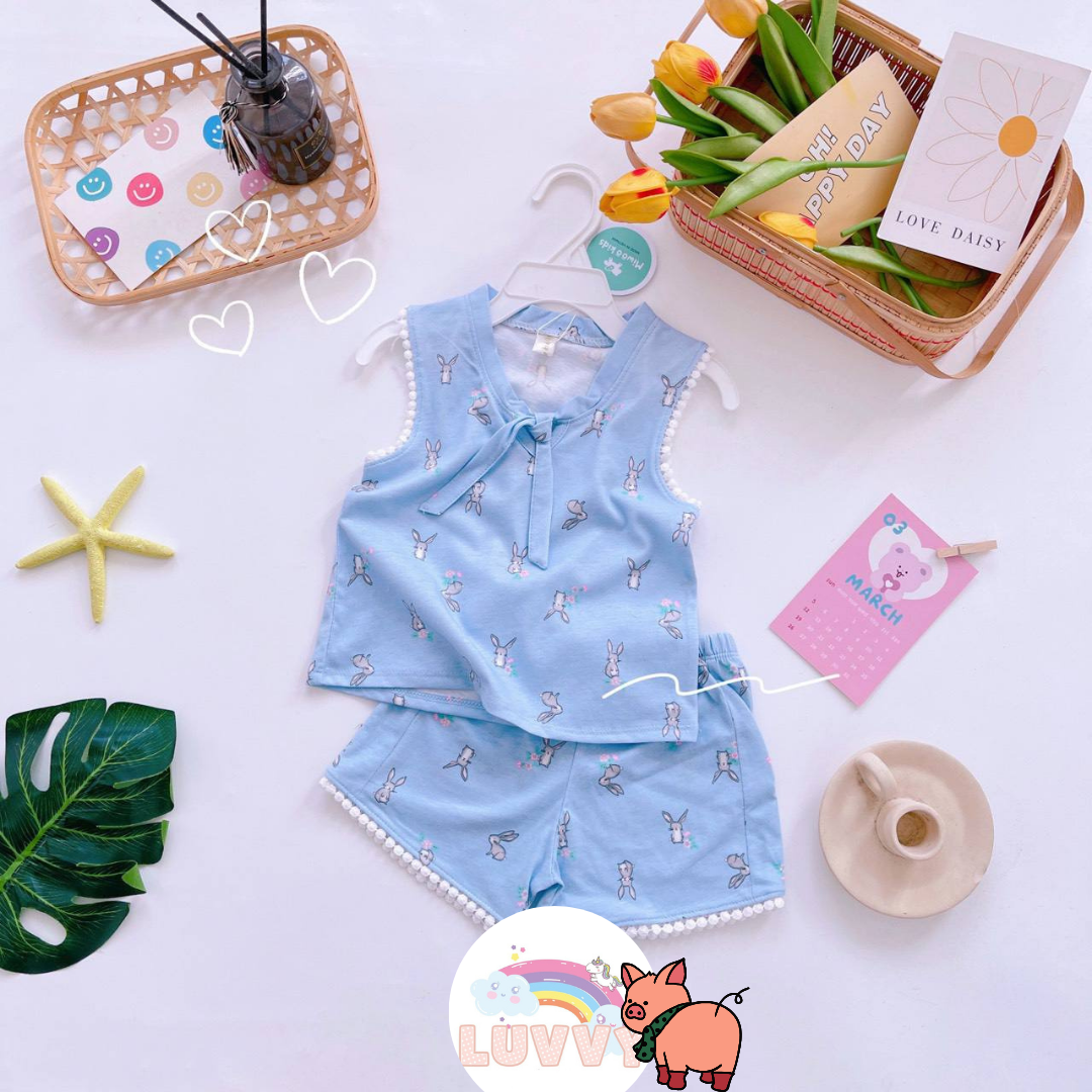 [157] Collar Rie Ribbon Printed Sleeveless Play Set (80~120)_5