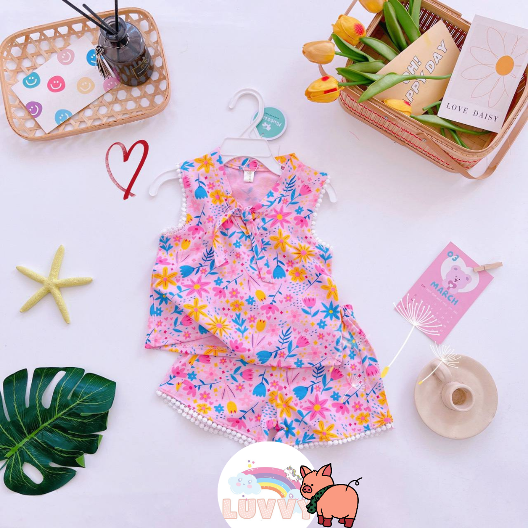 [157] Collar Rie Ribbon Printed Sleeveless Play Set (80~120)_9