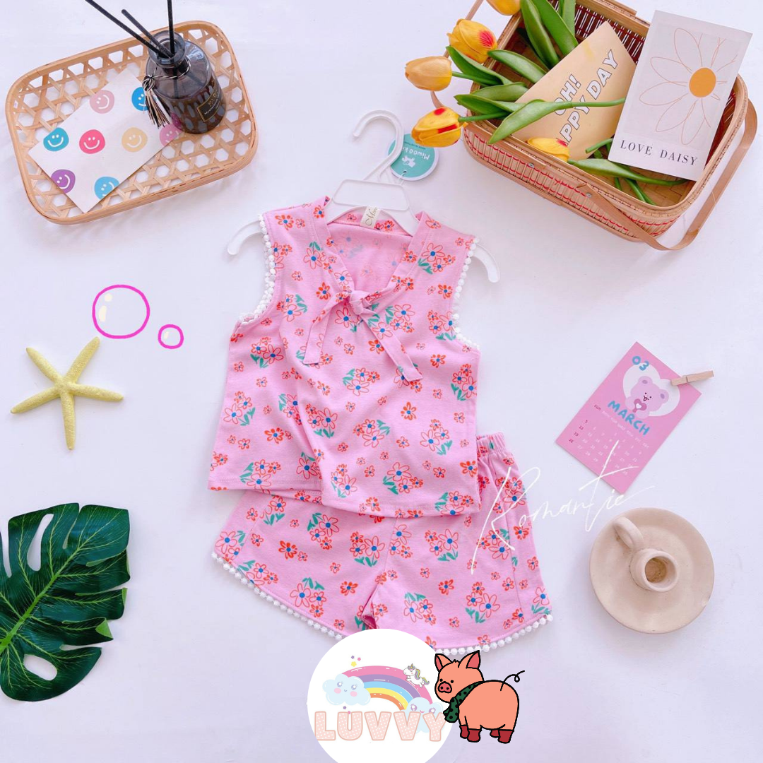 [157] Collar Rie Ribbon Printed Sleeveless Play Set (80~120)_8