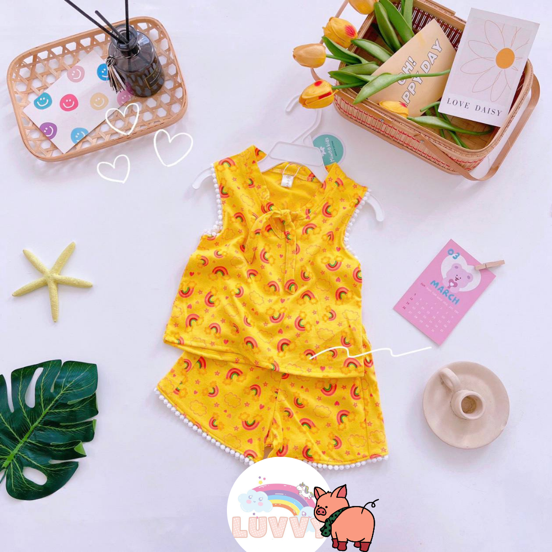 [157] Collar Rie Ribbon Printed Sleeveless Play Set (80~120)_4