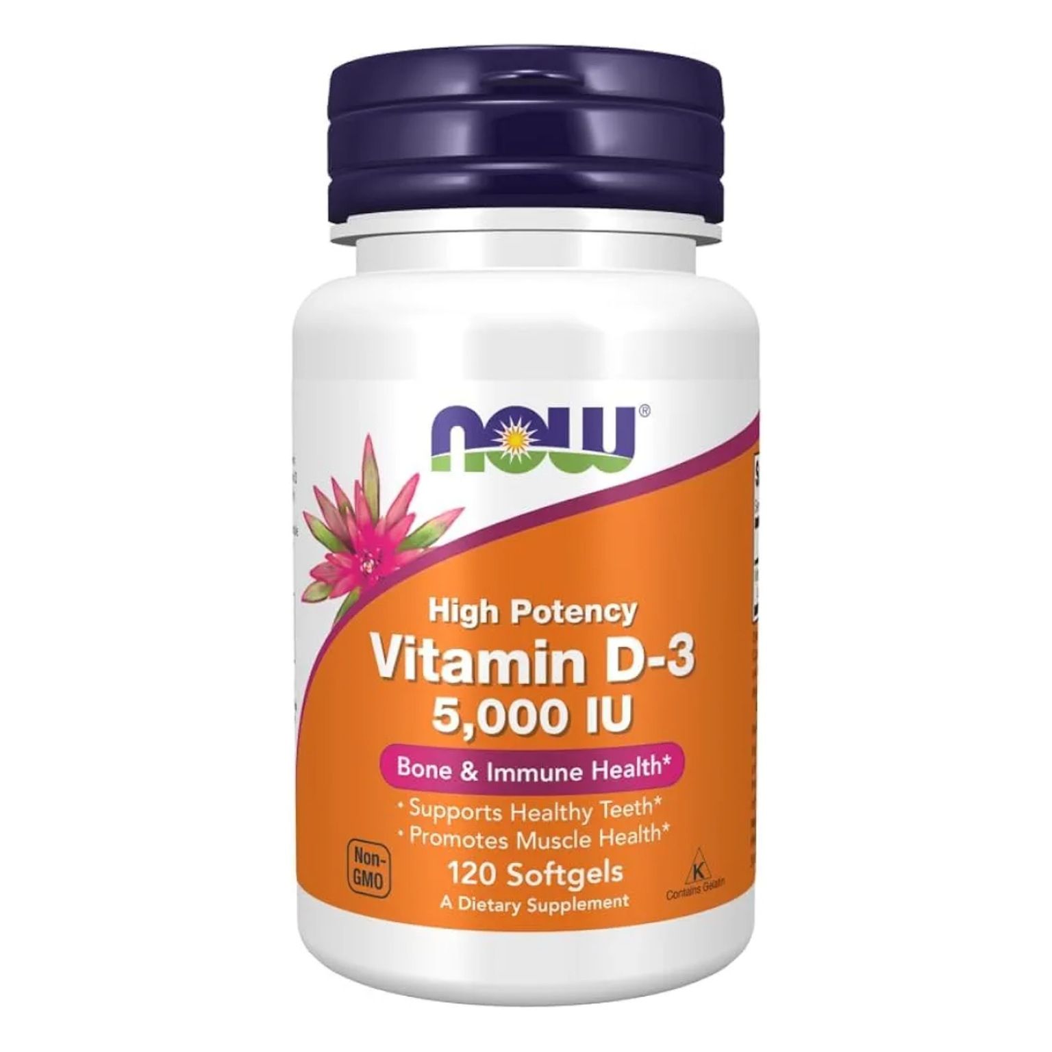 NOW Vitamin D3 5000 IU 120 Softgels _0