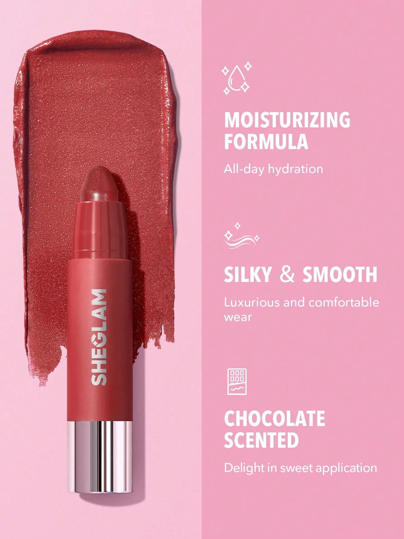 SHEGLAM Just Kissed Lipstick Crayon - Red Velvet Shimmer_5