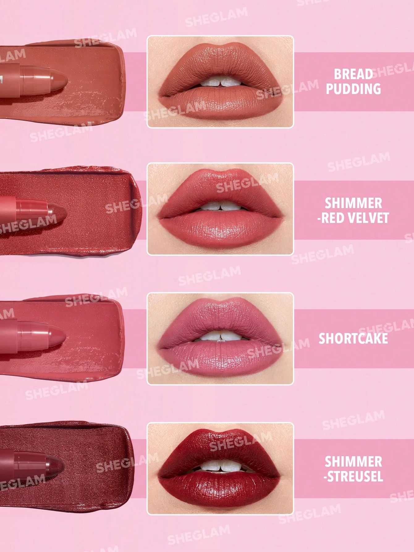 SHEGLAM Just Kissed Lipstick Crayon - Red Velvet Shimmer_3