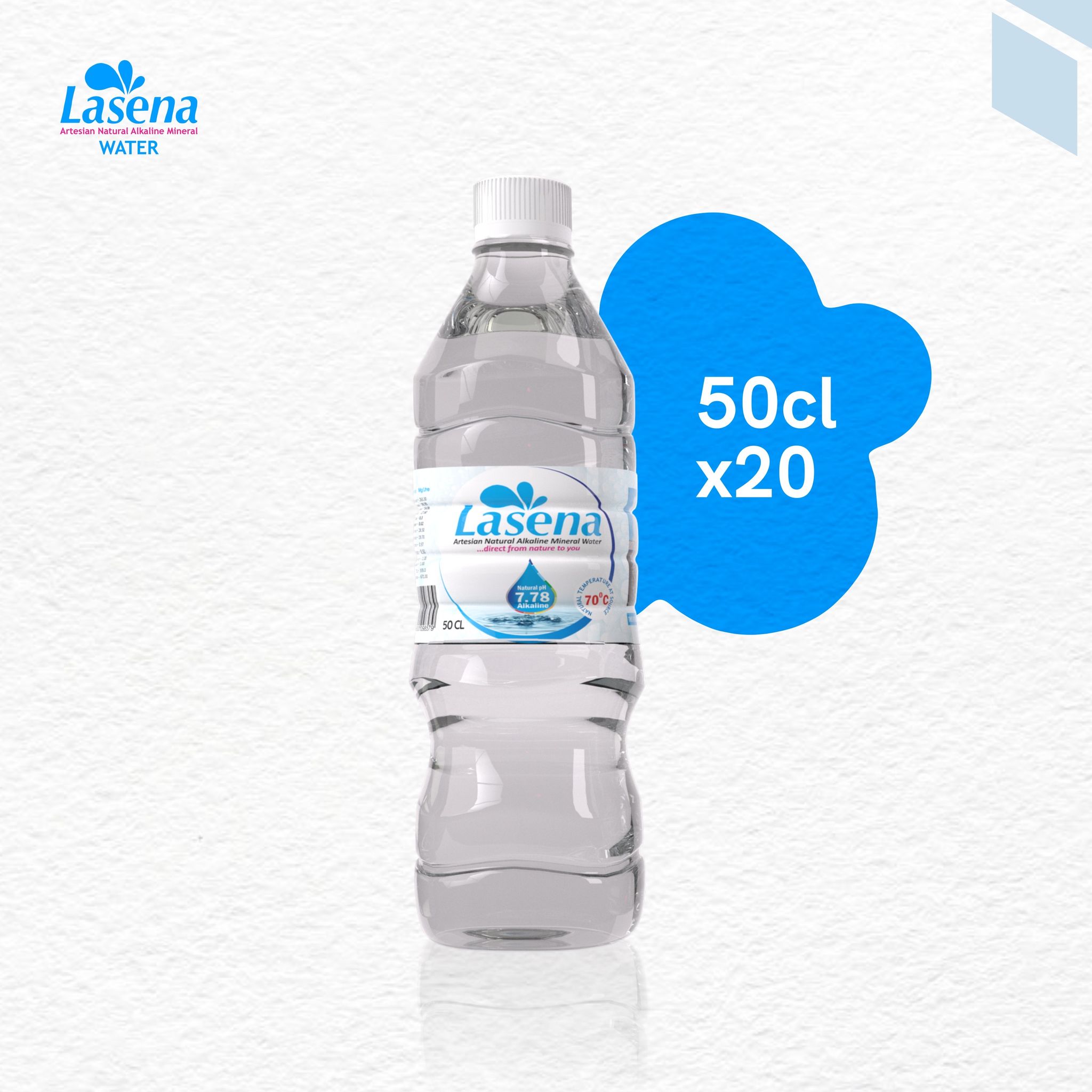 Lasena Natural Alkaline Water - 50CL Pack Of 20 Bottles_0