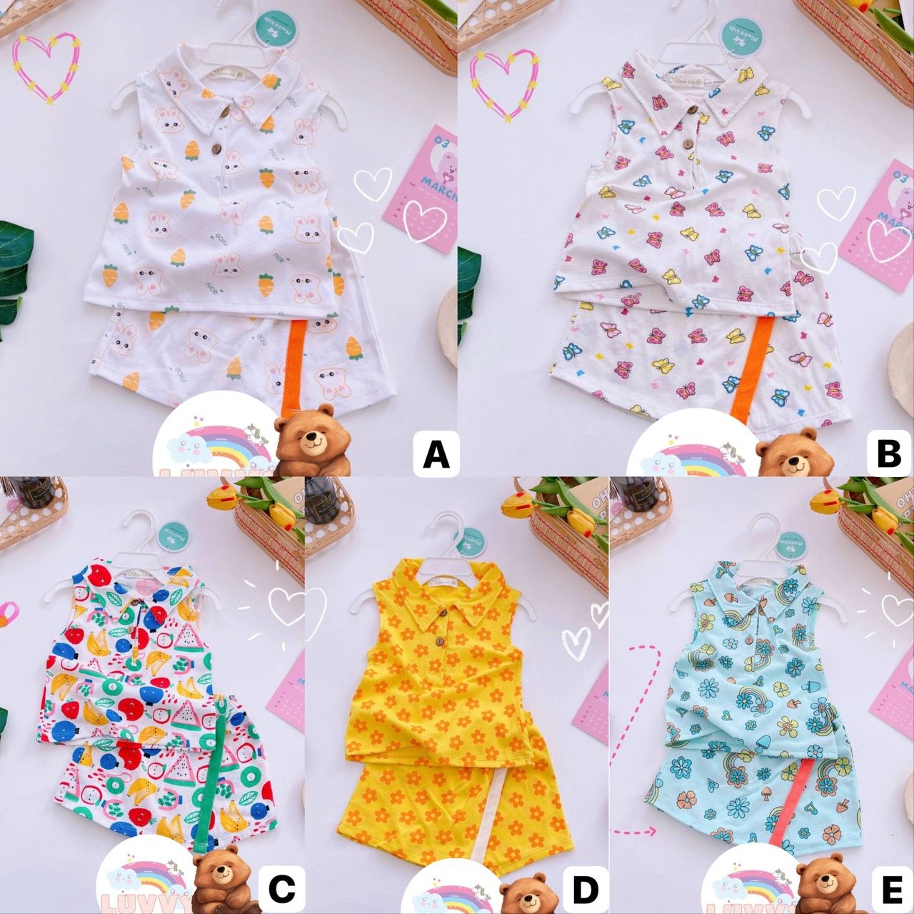 [161] Sleeveless Polo & Skorts Play Set (80~120)_1