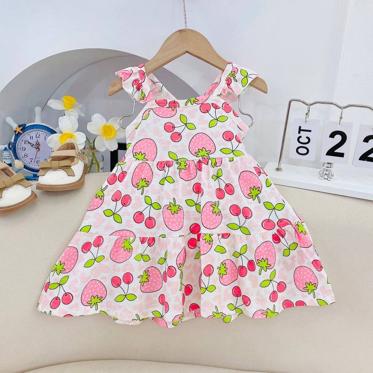 [167] Ruffle Cross Back Tiered Dress (3T~8T)_9