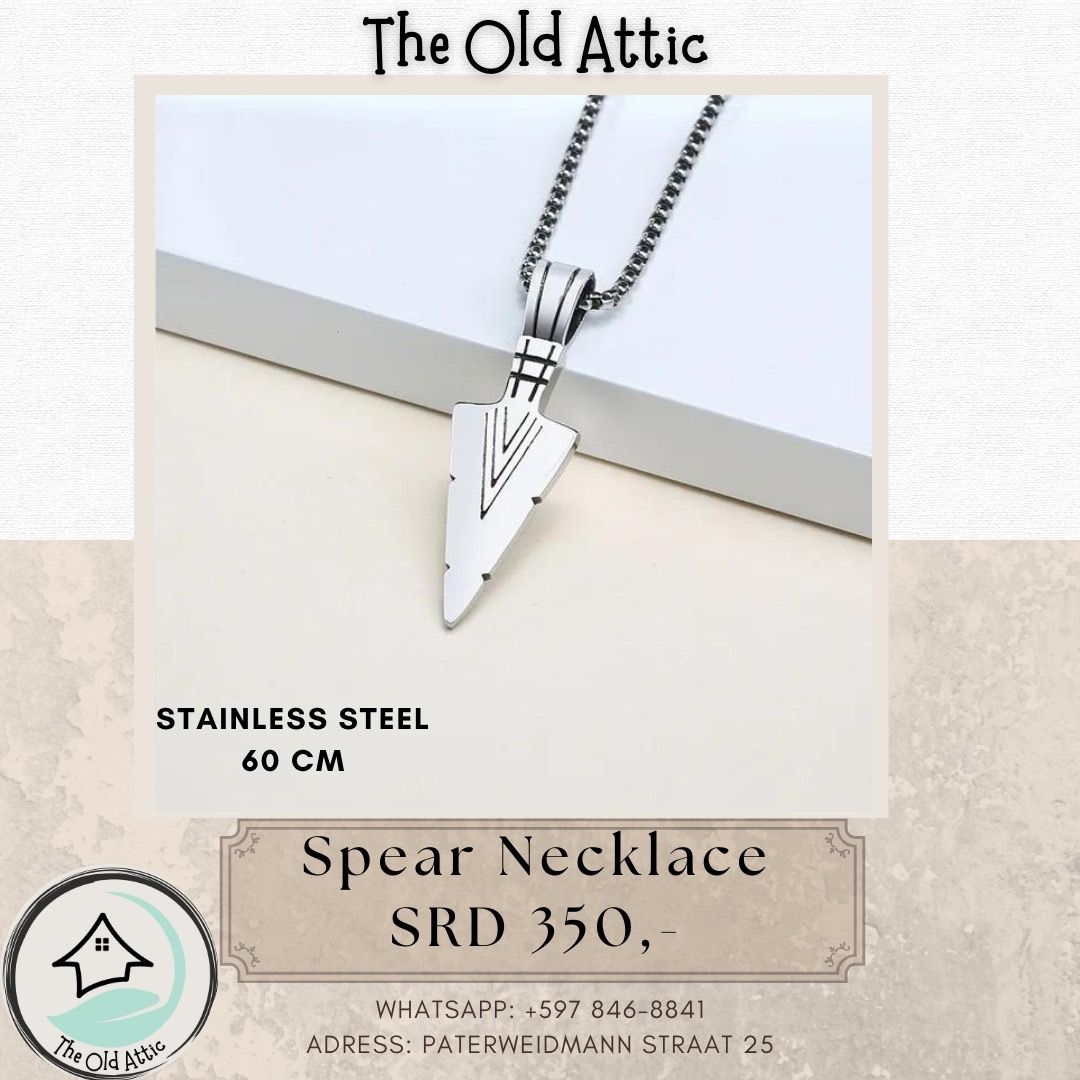 Silver spear necklace _0