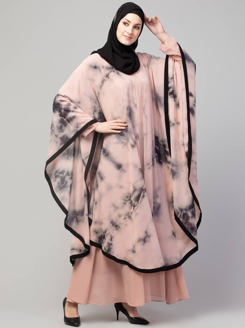 MRC STYLISH WOMEN GIRL STYLE WEAR PRINTED LAYERED ABAYA KAFTAN_3