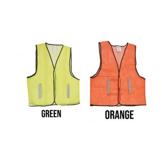 Reflective Safety Vest Jacket High Visibility Vest Construction Vest (Green And Orange)_1