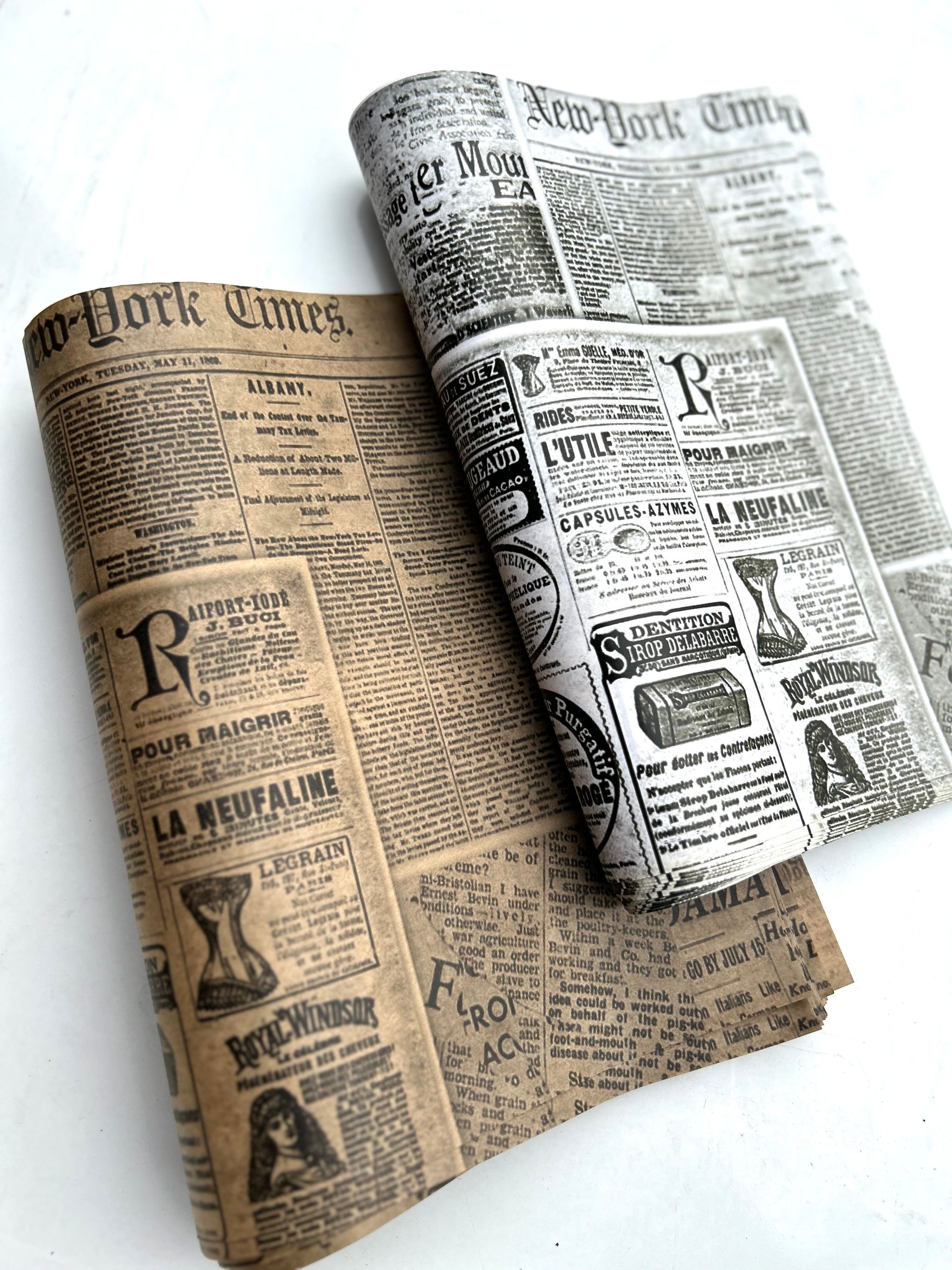 NEWSPAPER PRINTS DELI PAPERS - / BLACK & WHITE _5