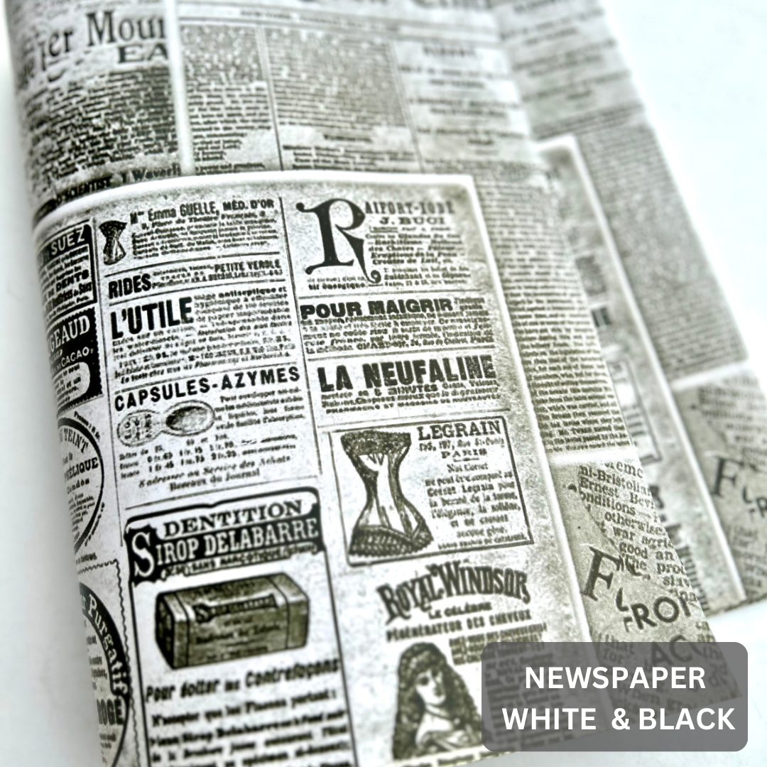 NEWSPAPER PRINTS DELI PAPERS - / BLACK & WHITE _1