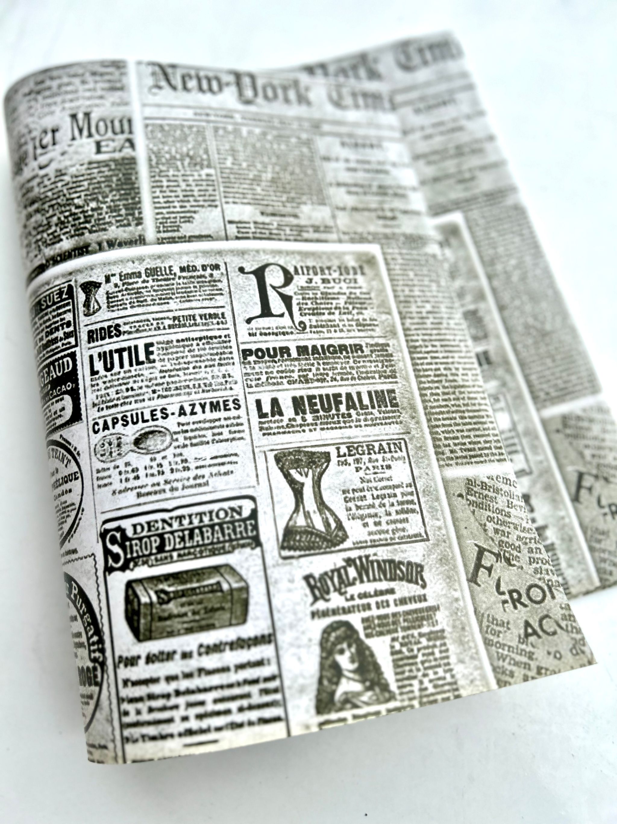 NEWSPAPER PRINTS DELI PAPERS - / BLACK & WHITE _6