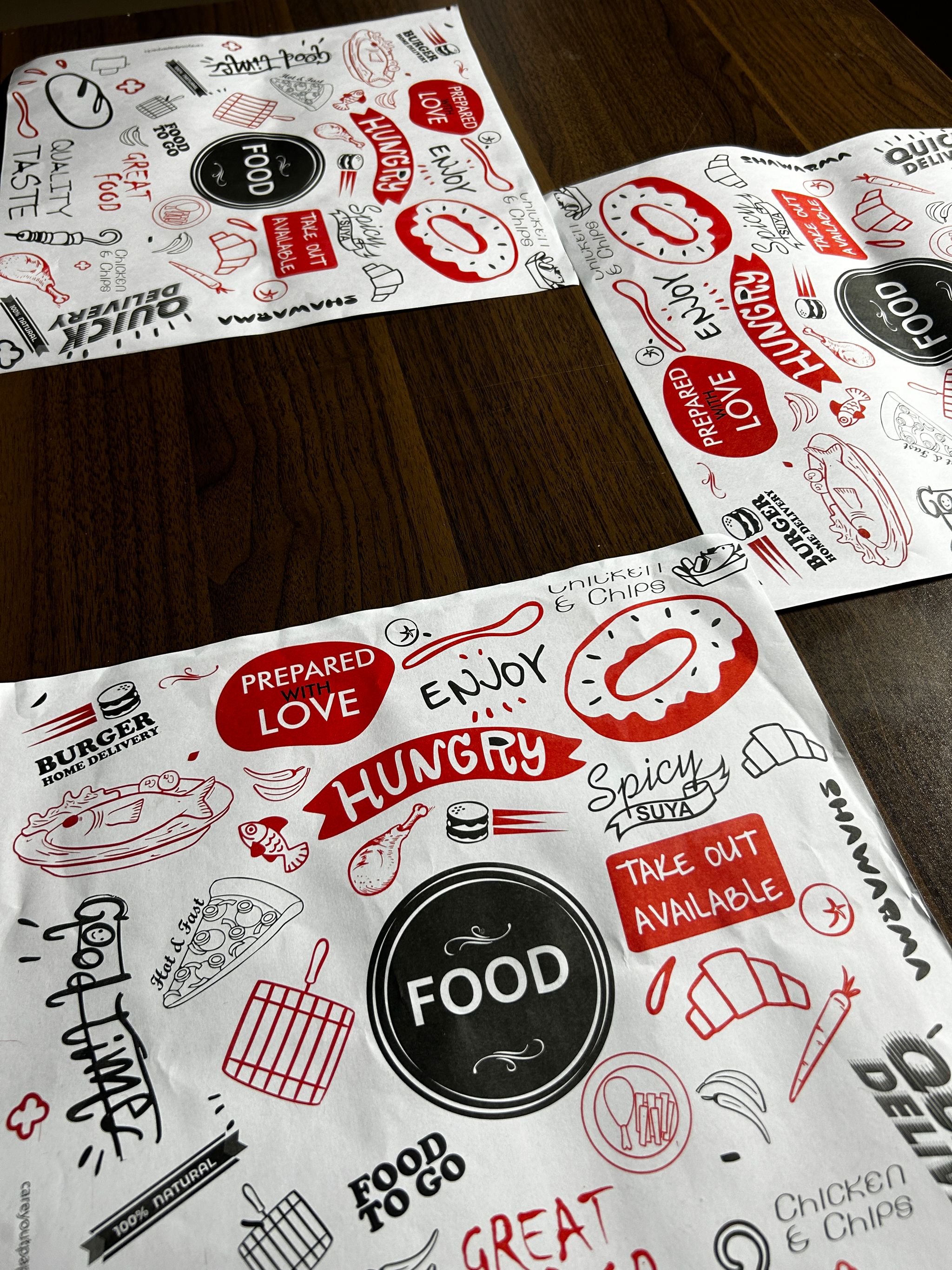 “ FOOD TO GO “ TABLE MATS - 12” x 12” - PACK OF 50 PIECES_6