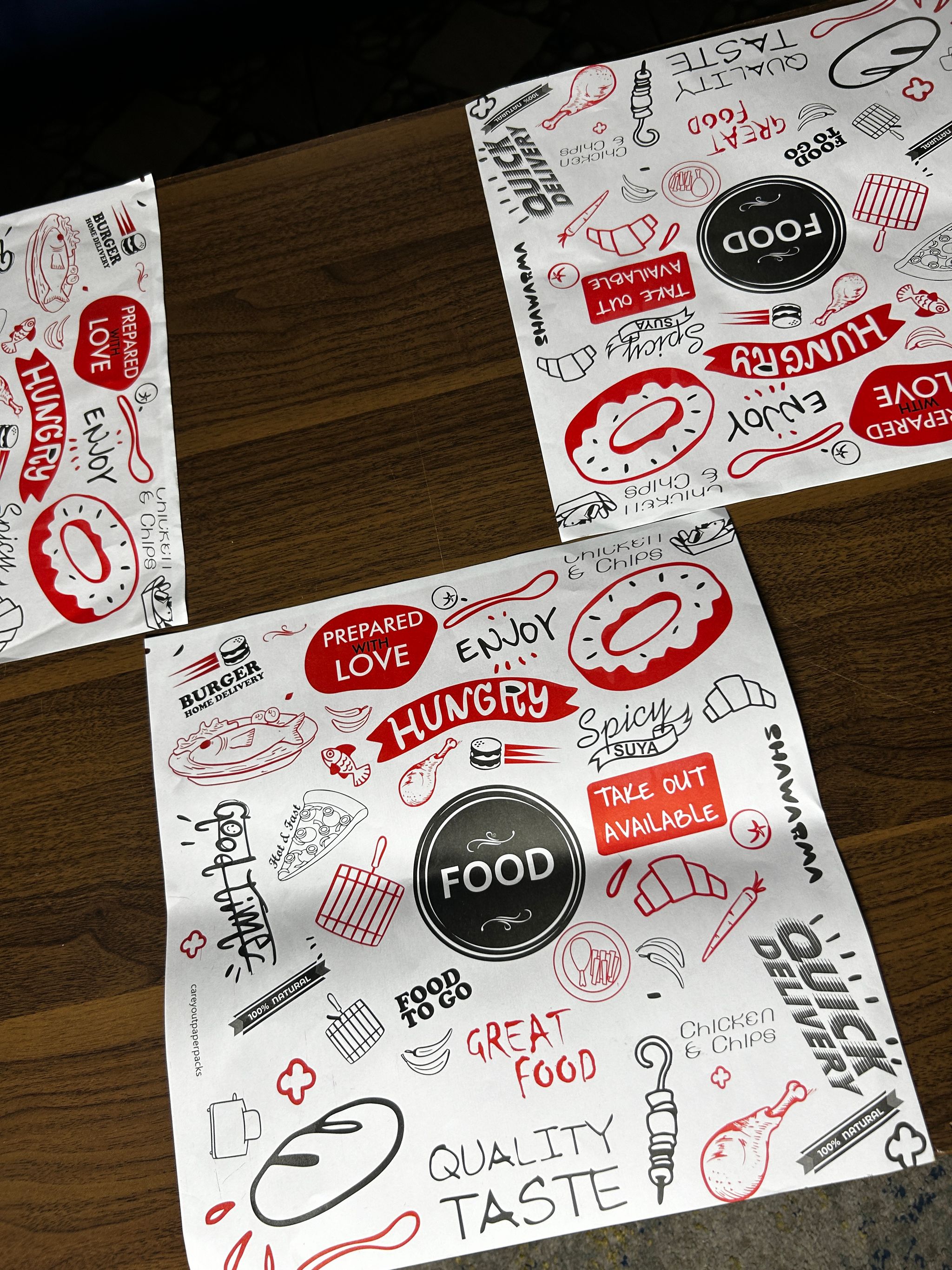 “ FOOD TO GO “ TABLE MATS - 12” x 12” - PACK OF 50 PIECES_4