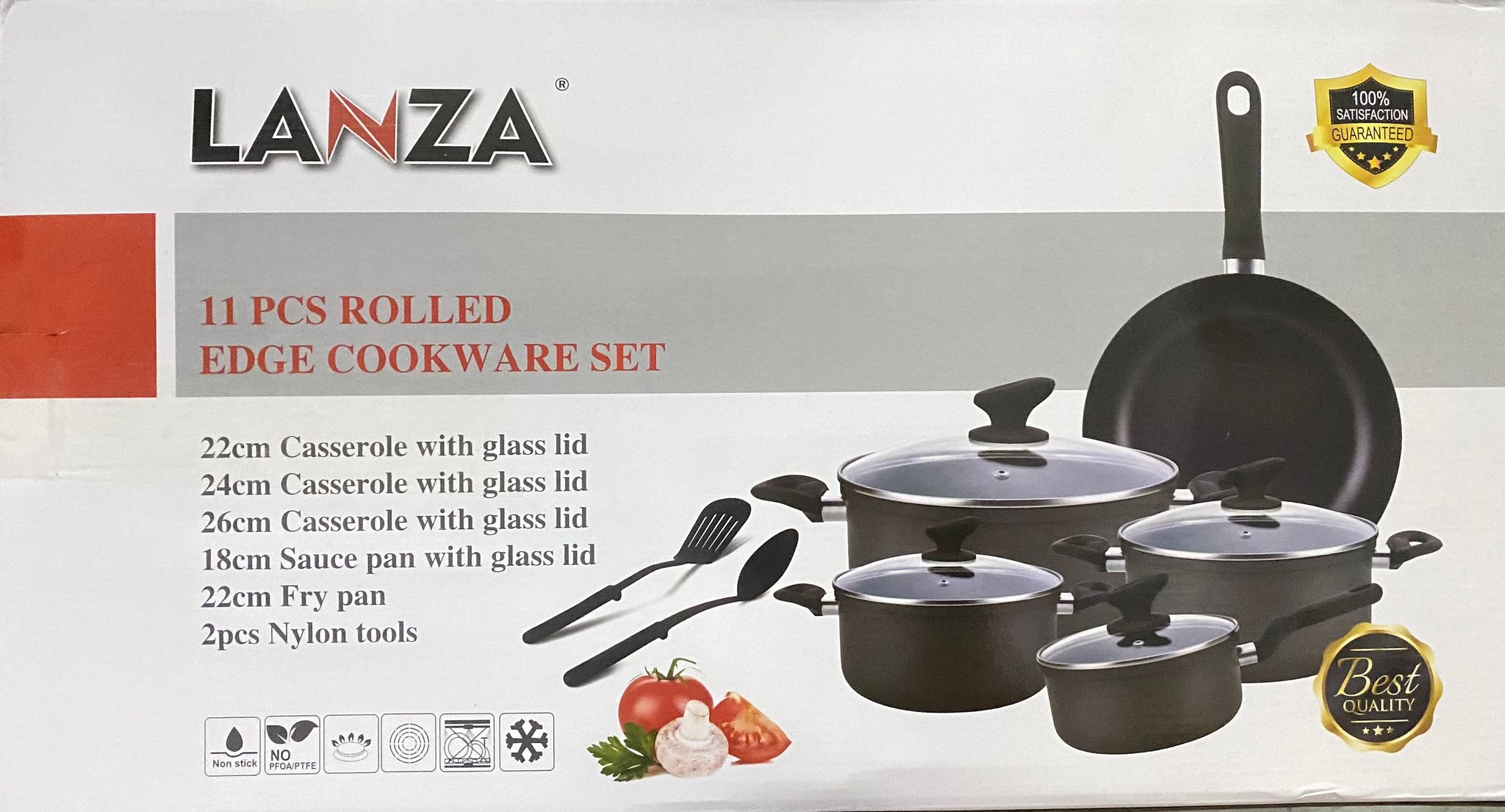 Lanza Cookware Set Non-stick Rolled Edge 11Pcs_1