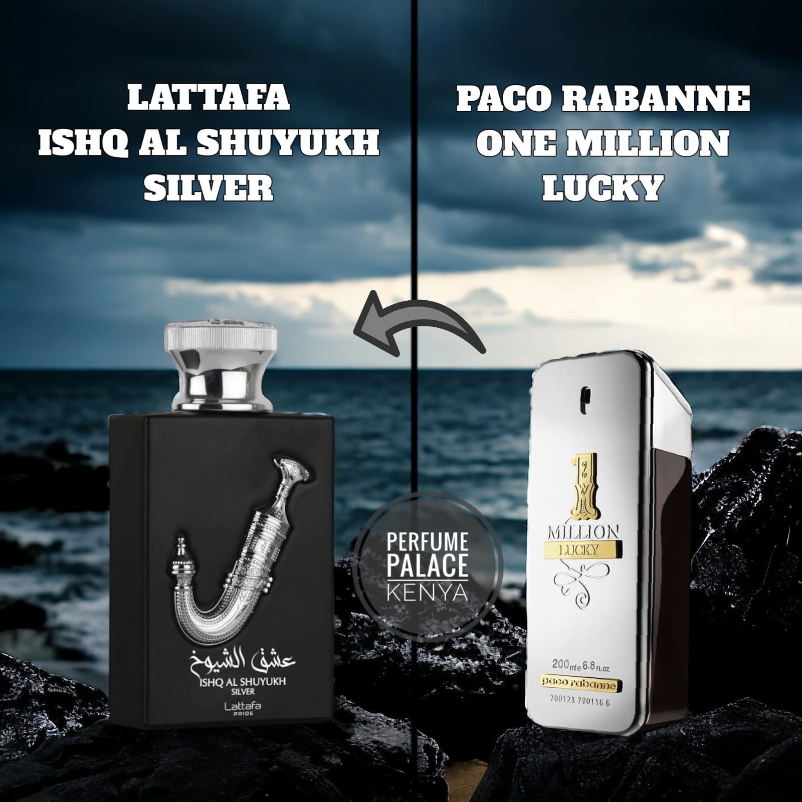  LATTAFA ISHQ AL SHUYUKH SILVER - PACO RABANNE ONE MILLION  LUCKY _0