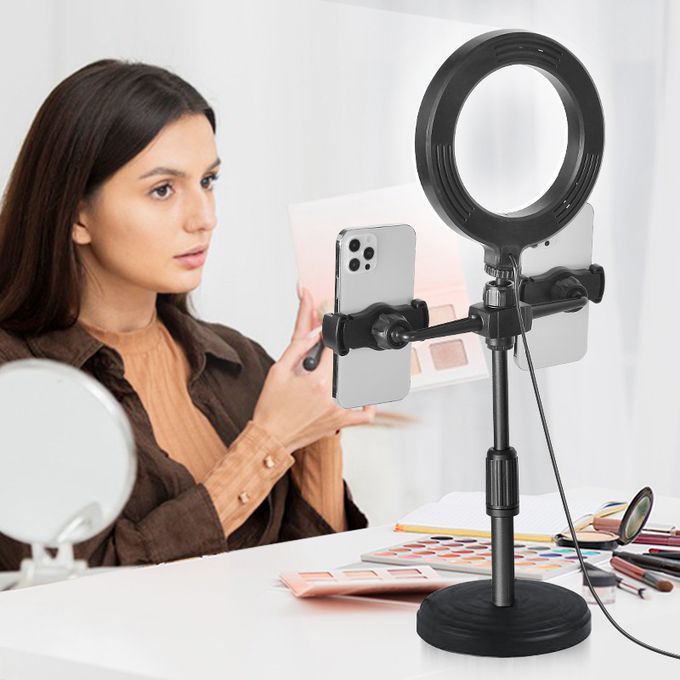 Ring Light Mirror For Selfie YouTube Video Phone Holder Stand Shooting With 3 Light Modes_1