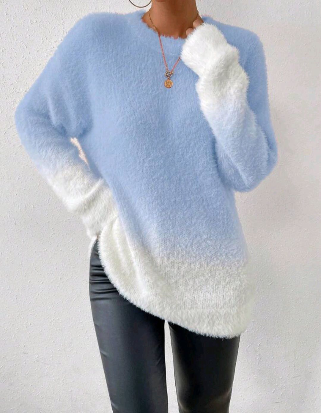 Ombre Fluffy knit sweater_0