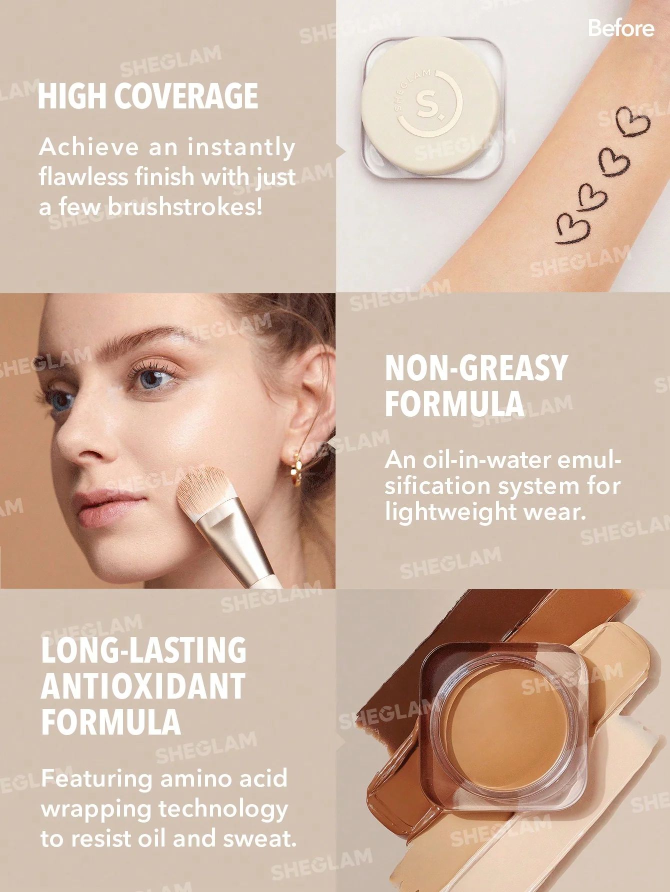 SHEGLAM Full Coverage Foundation Balm - Golden_5